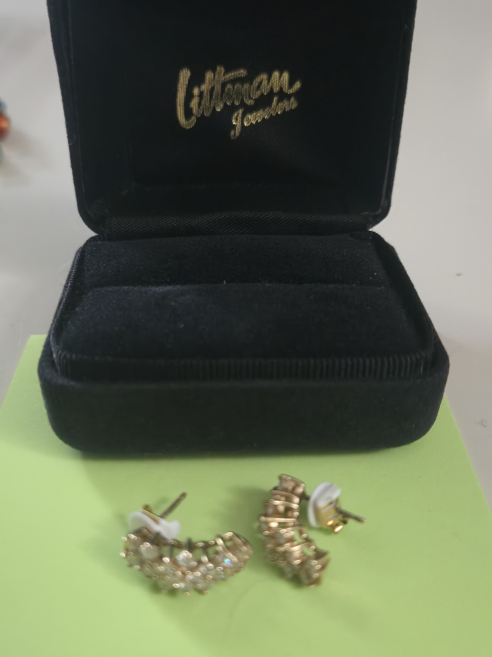 💎14k Gold & Natural Diamond Earrings By Littman Jewelers - Picture 4 of 5